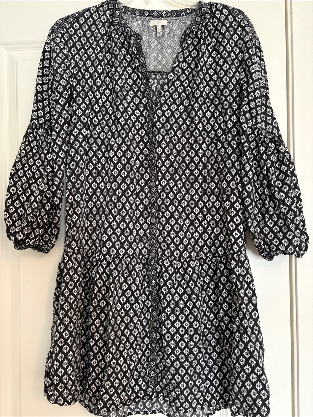 Joie Black & White Printed Mini Dress